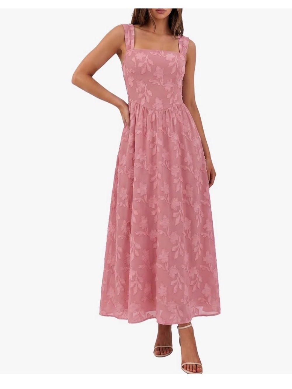 BerryGo Sleeveless Pink Floral Maxi Dress - Elegant Women’s Dress NWT LARGE